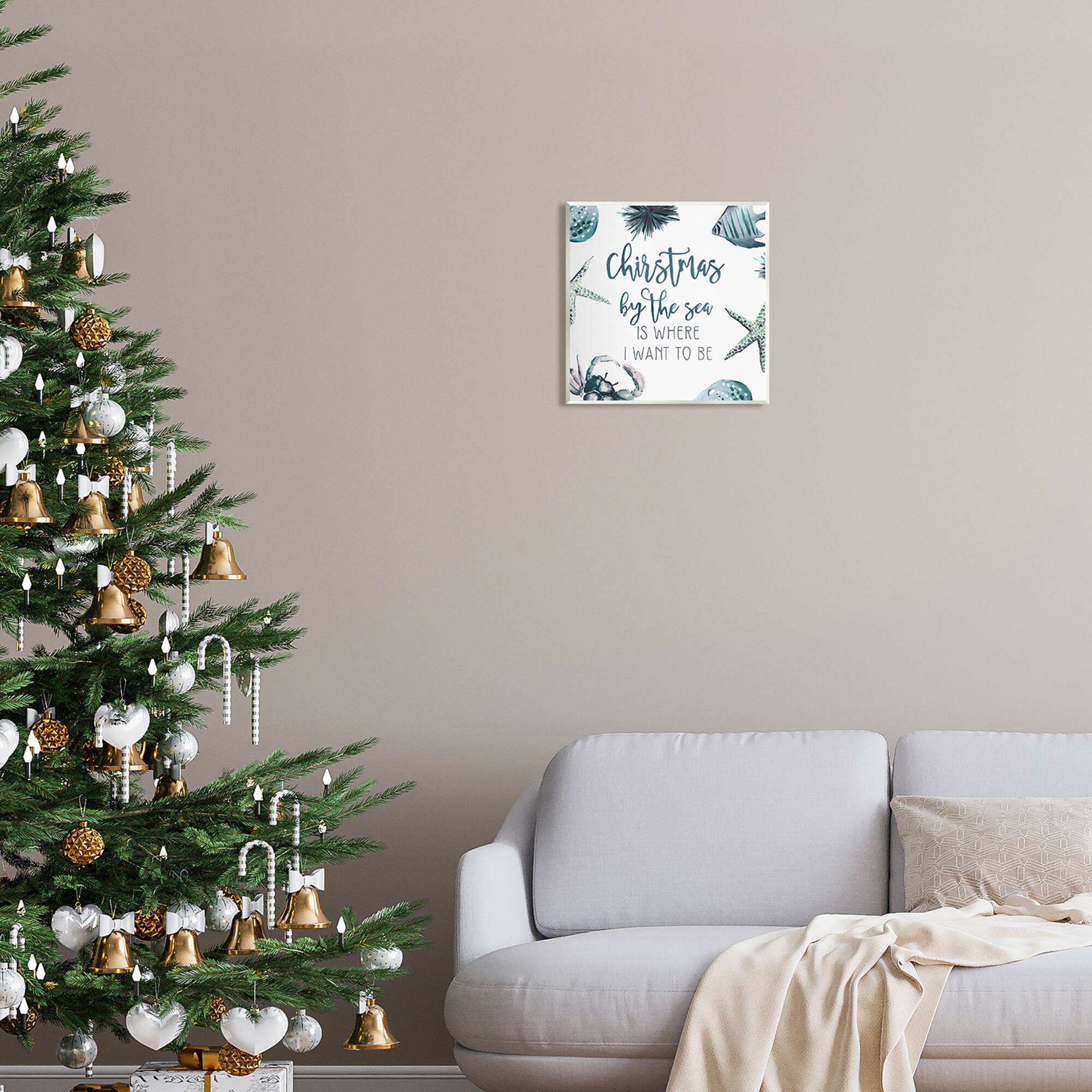 Stupell Industries Christmas By The Sea Nautical Wall Plaque Art